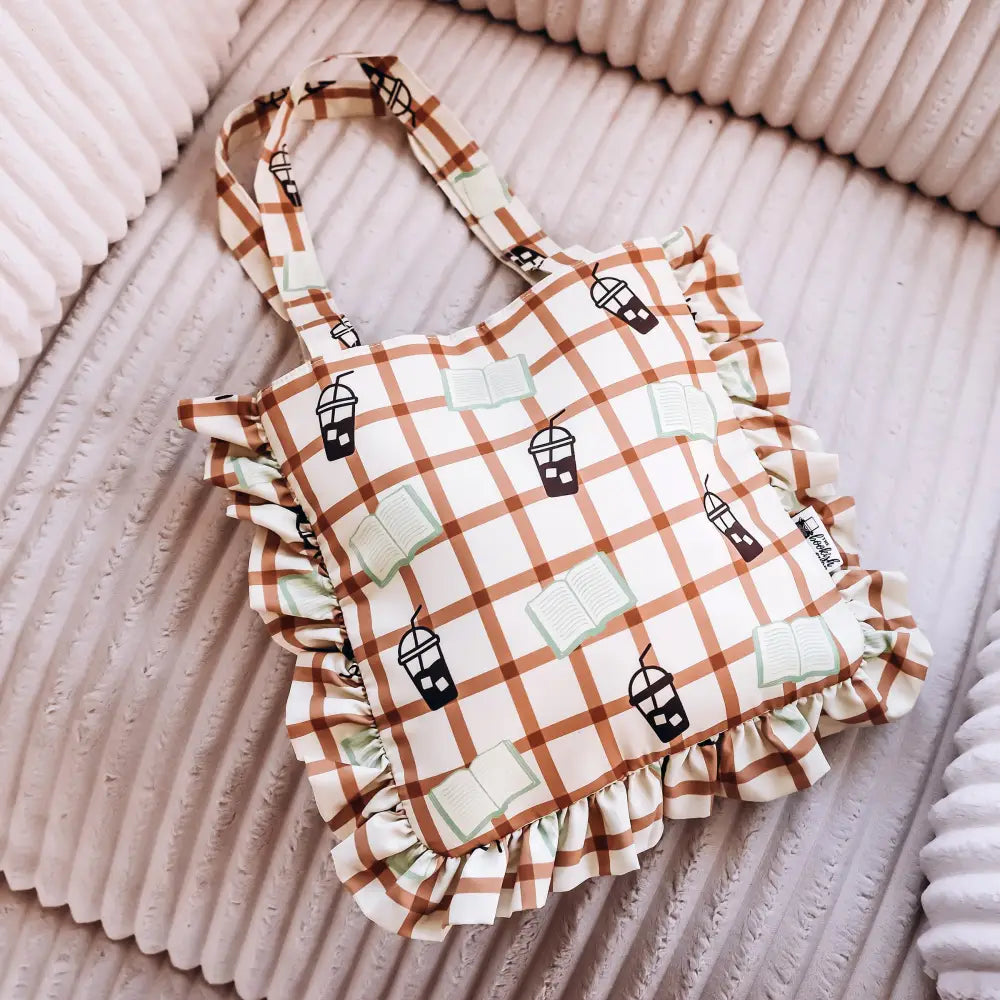 Bookish Gingham Tote Bag