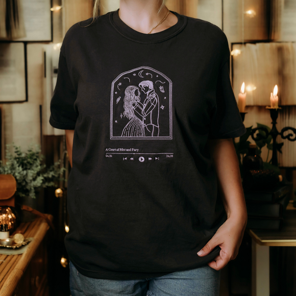 A Court of Mist and Fury Inspired: Audiobook Embroidered Heavy Weight Tee