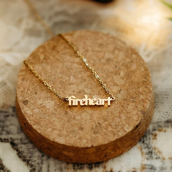 Throne of Glass Inspired: Fireheart Wordplate Necklace
