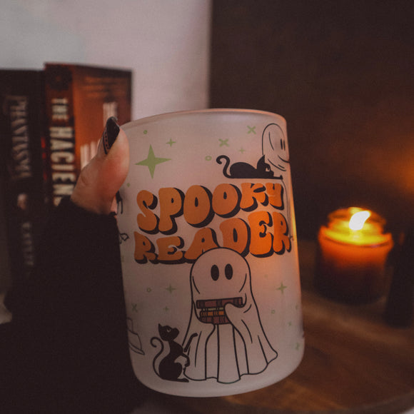 Spooky Reader Glass Mug Tumbler