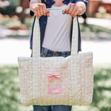 I Heart My Local Bookstore Ruffle Gingham Tote Bag
