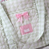 I Heart My Local Bookstore Ruffle Gingham Tote Bag