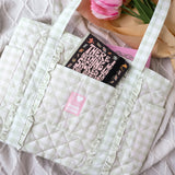 I Heart My Local Bookstore Ruffle Gingham Tote Bag