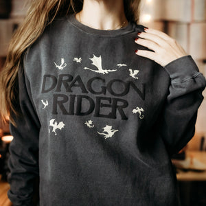 Fourth Wing Inspired: Dragon Rider Puff Ink Pullover Sweatshirt
