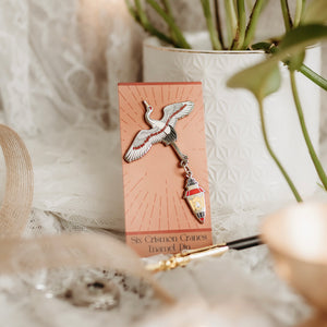 Six Crimson Cranes Inspired Enamel Pin