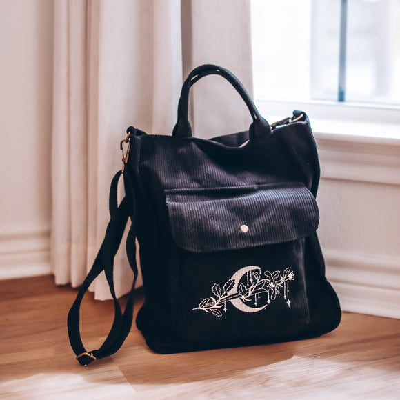 Bookish Fantasy Corduroy Tote Bag