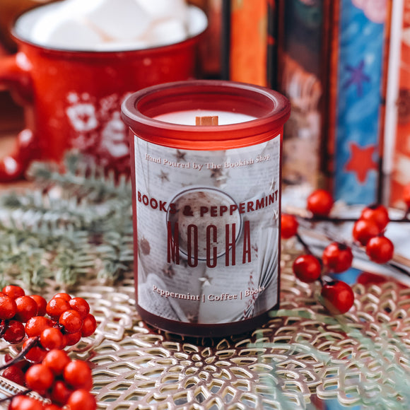 Books & Peppermint Mocha Candle