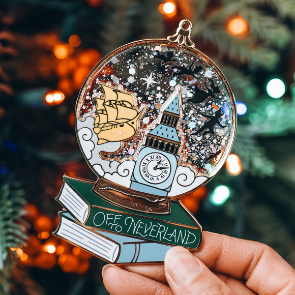 Peter Pan Inspired Snow Globe Ornament