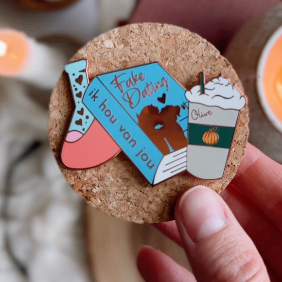 Fake Dating Trope Enamel Pin