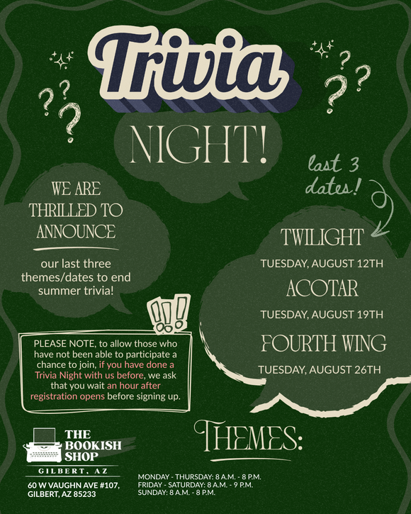 Tuesday Trivia: Fourth Wing August 29th.