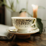 A Reader Lives Tea Cup Saucer & Spoon Drinkware