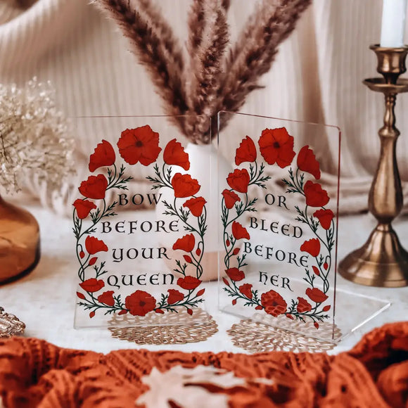 Blood and Ash Inspired Acrylic Bookends Accessories