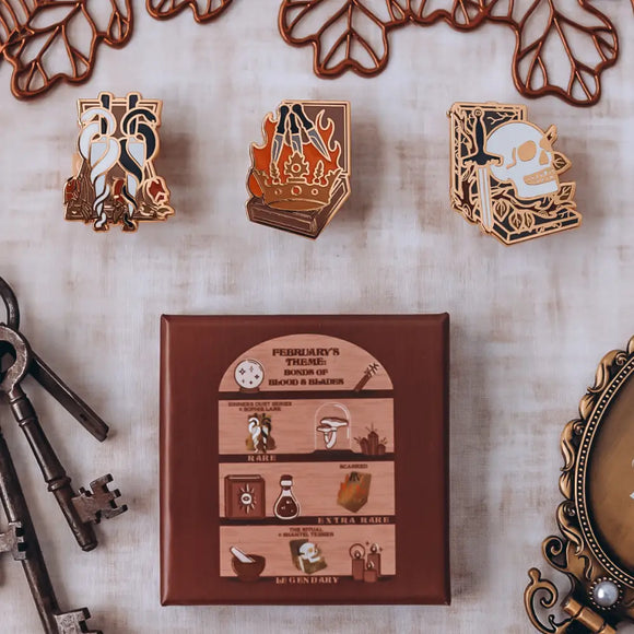 Bonds of Blood & Blades Inspired Cabinet of Curiosities Enamel Pins