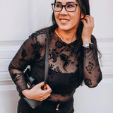 Book Dragon Lace Long Sleeve Top Long Sleeve Shirt