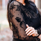 Book Dragon Lace Long Sleeve Top Long Sleeve Shirt