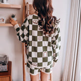 MEMBERS FIRST: Bookish Checker Lounge Set Hoodie