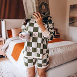 MEMBERS FIRST: Bookish Checker Lounge Set Hoodie