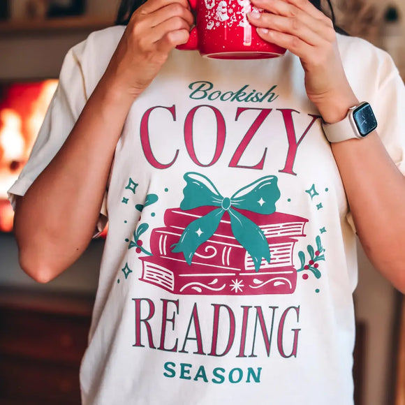 Bookish Cozy Reading Season Heavy Weight Tee Shirt