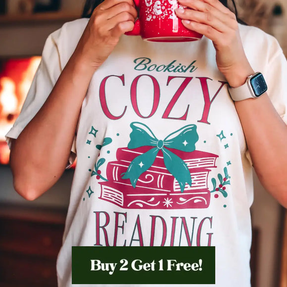Bookish Cozy Reading Season Heavy Weight Tee Shirt