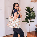 Bookish Gingham Tote Bag - Bags