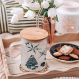 Bookmas Glass Mug Tumbler WITH STRAW Drinkware