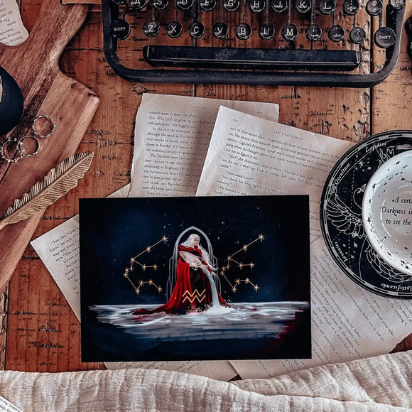 Collectible Aquarius Zodiac Print Art Prints