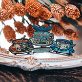 Dark CuriosiTEAs Inspired Cabinet of Curiosities Enamel Pins