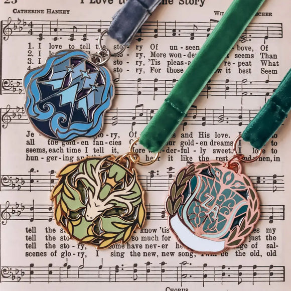 Fantastical Crests Inspired Literary Leadlight Bookmarks Bookmarks