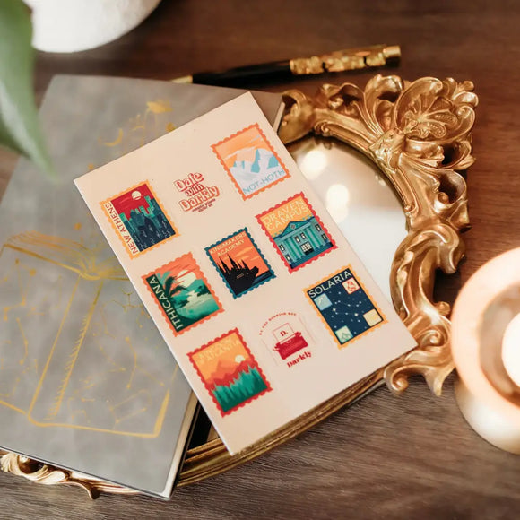 Fictional Stamps Sticker Sheet FICTIONAL STAMPS STICKER SHEET Stickers