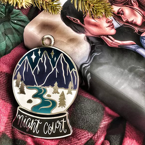 A Court of Thorns and Roses Inspired: Night Court Snow Globe Enamel Ornament