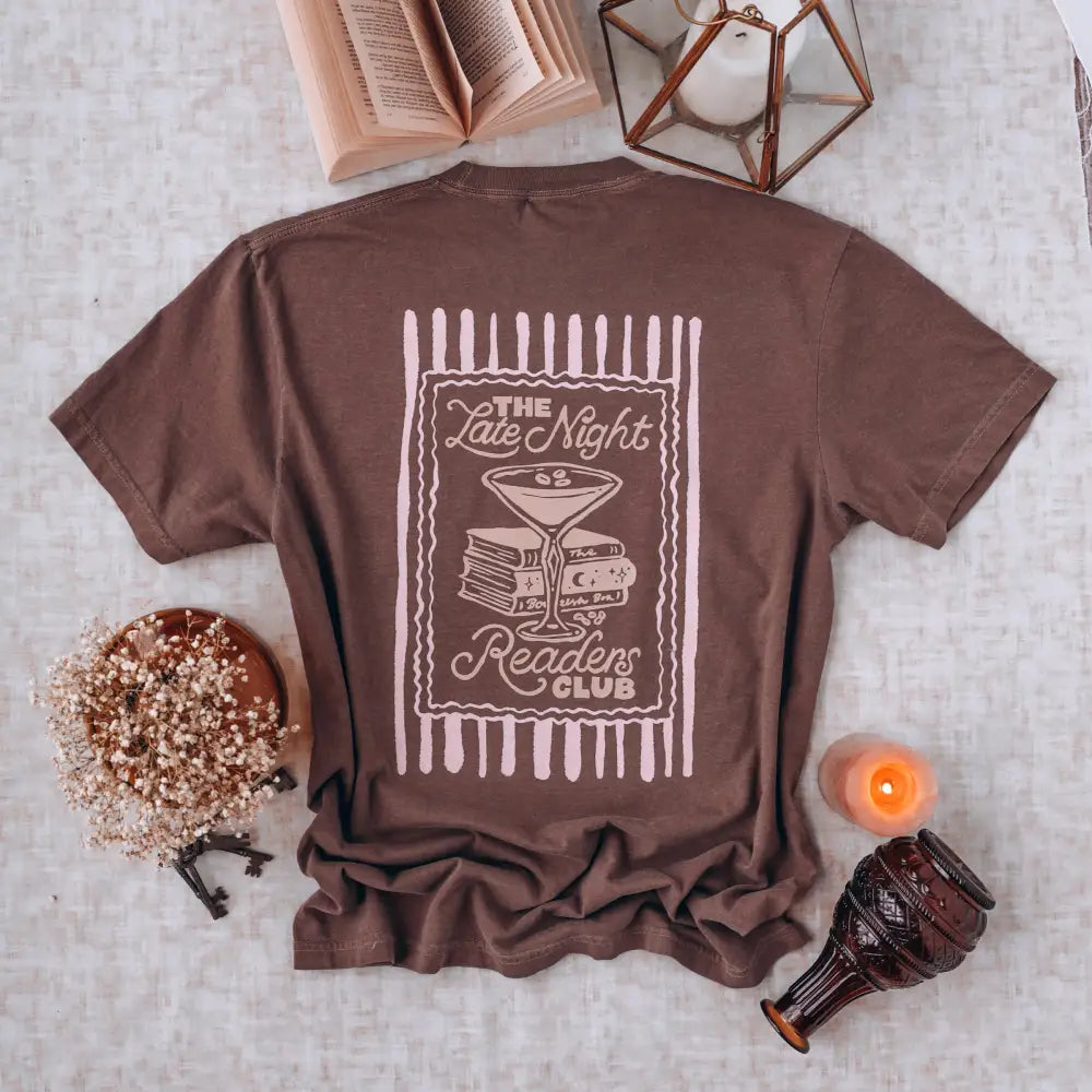 Late Night Reader Heavy Weight Tee