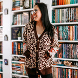 MEMBERS FIRST: Leopard Reader Cardigan Hoodie