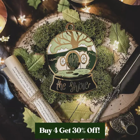 Lord of the Rings Inspired: The Shire Snow Globe Enamel Ornament Home