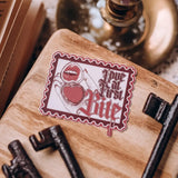Love at First Bite Stamp Sticker - Stickers