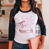 My Book is Calling Quarter Sleeve Baby Tee Shirt