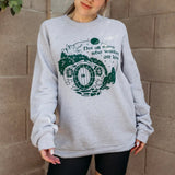 Lord of the Rings Inspired: Not All Who Wander Pullover Sweater ATHLETIC HEATHER / XSMALL Shirt