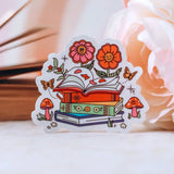 Pride Book Stack Vinyl Sticker Rainbow