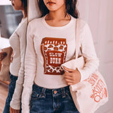 Slow Burn Matchbook Long Sleeve Baby Tee Shirt