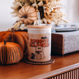 Spooky Reader Glass Mug Tumbler - WITH STRAW - Drinkware