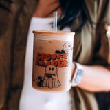 Spooky Reader Glass Mug Tumbler - WITH STRAW - Drinkware