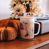 Spooky Reader Glass Mug Tumbler - WITH STRAW - Drinkware
