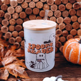 Spooky Reader Glass Mug Tumbler - WITH STRAW - Drinkware
