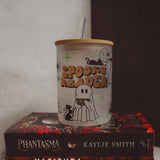 Spooky Reader Glass Mug Tumbler WITH STRAW Drinkware