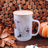 Spooky Reader Glass Mug Tumbler - WITH STRAW - Drinkware