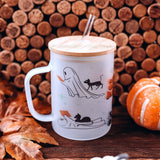 Spooky Reader Glass Mug Tumbler - WITH STRAW - Drinkware