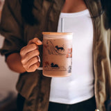 Spooky Reader Glass Mug Tumbler - WITH STRAW - Drinkware