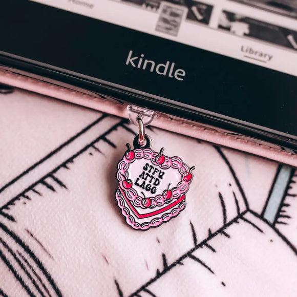STFU Cake Kindle Dust Plug Enamel Pins