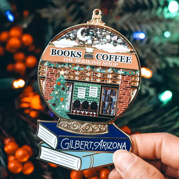 The Bookish Shop Inspired Snow Globe Ornament Home