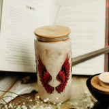 The Serpent and the Wings of Night Inspired Glass Luxe Tumbler Glass Tumbler With Lid & Straw Drinkware