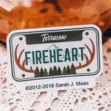 Throne of Glass Inspired: Fireheart License Plate Sticker Stickers